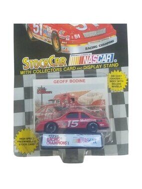 Die Cast Racing Champions Geoff Bodine 15 NASCAR Stock Car Collectible Card 1992